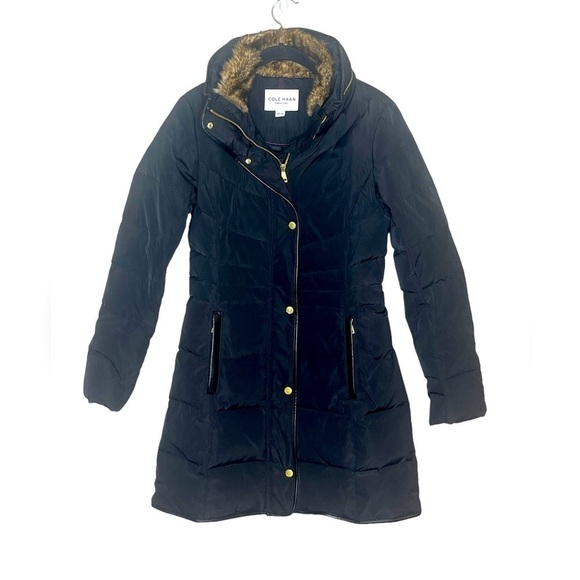 COLE HAAN Signature Black Puffer Coat - Picture 2 of 6
